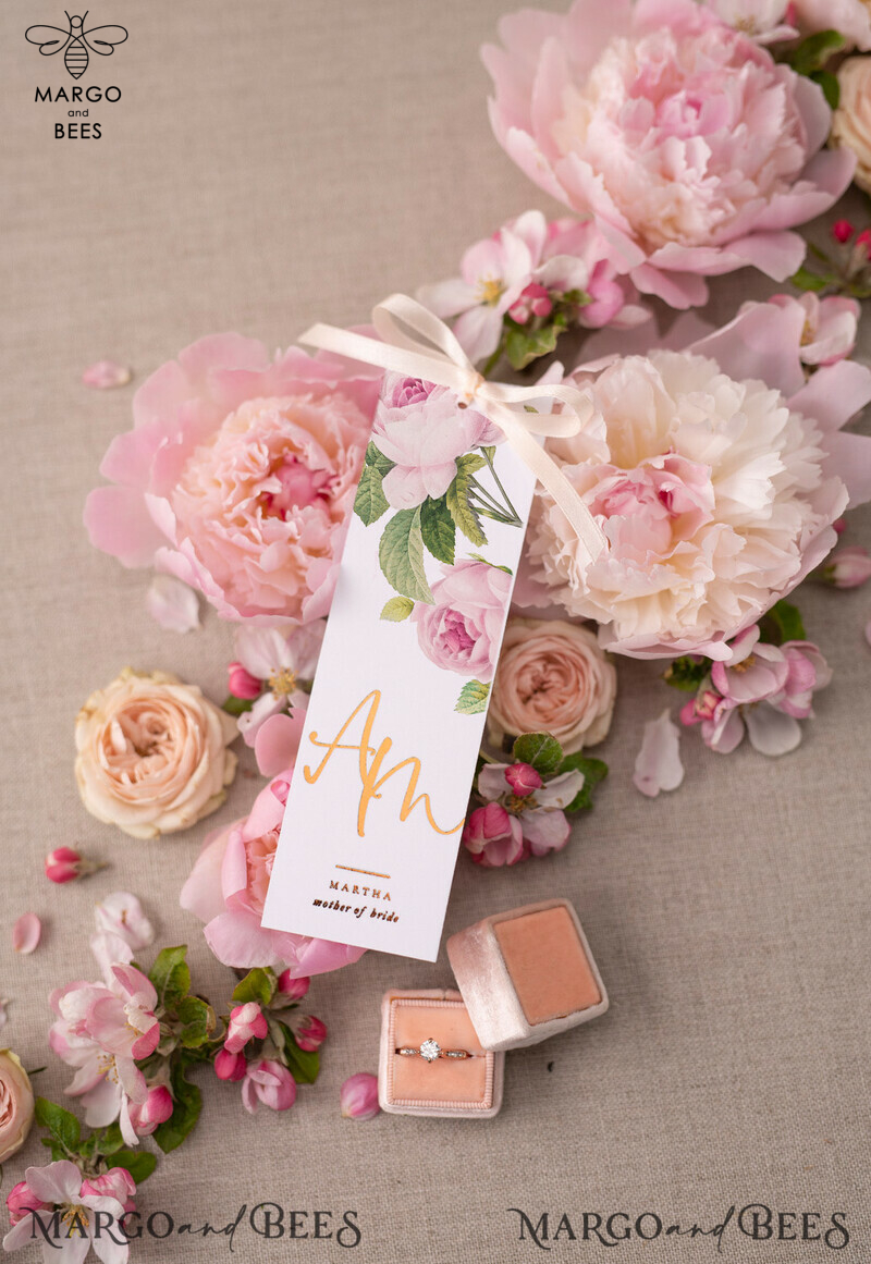 Floral Rose Gold wedding invitations, Blush Roses  Vellum Wedding Invites, Luxory Modern Wedding Cards -7