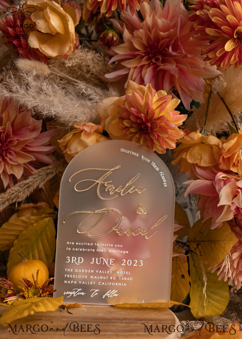 Elegant Fall Terracotta Modern Arch 3D Wedding Invitation Suite with Bespoke Frozen Acrylic Gold Touches
Luxury Velvet Wedding Invitations with Frosted Plexi Glass and Golden Names
Glamour Wedding Invitation Suite featuring 3D Gold Mirror and Fall Copper Invites
Exquisite Wedding Cards: A Perfect Blend of Style and Sophistication-13