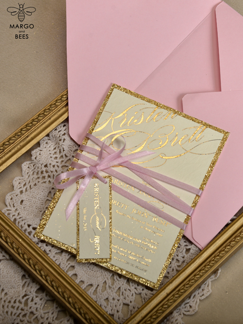 Glitter Luxory Golden Wedding Ivitations, Elegant Wedding Invites , Gold  wedding Cards,-5
