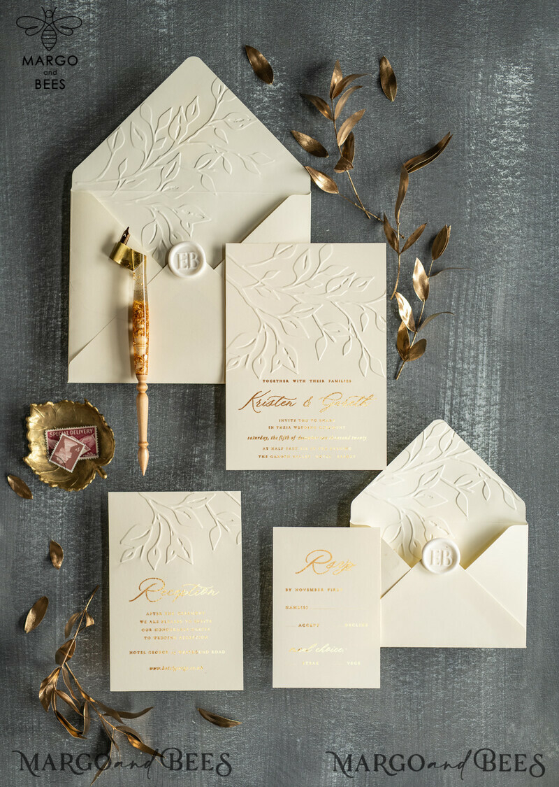 invitations with embossed details, timeless elegance-0