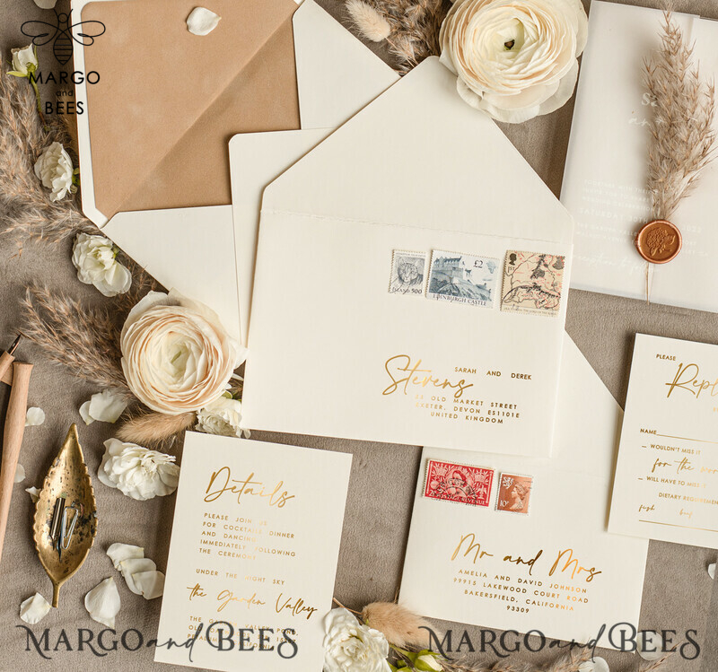 Acrylic Pampass Grass Wedding invitations, Velvet Nude wedding invitations, Elegant Velvet Wedding Invitation Suite, Modern Wedding Invites-7