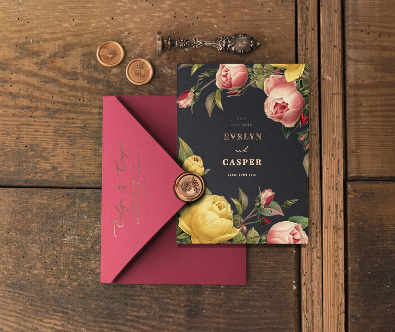 Luxory Gold Wedding invitations  , Vintage wedding invitation suite , mauve burgundy wedding cards-13