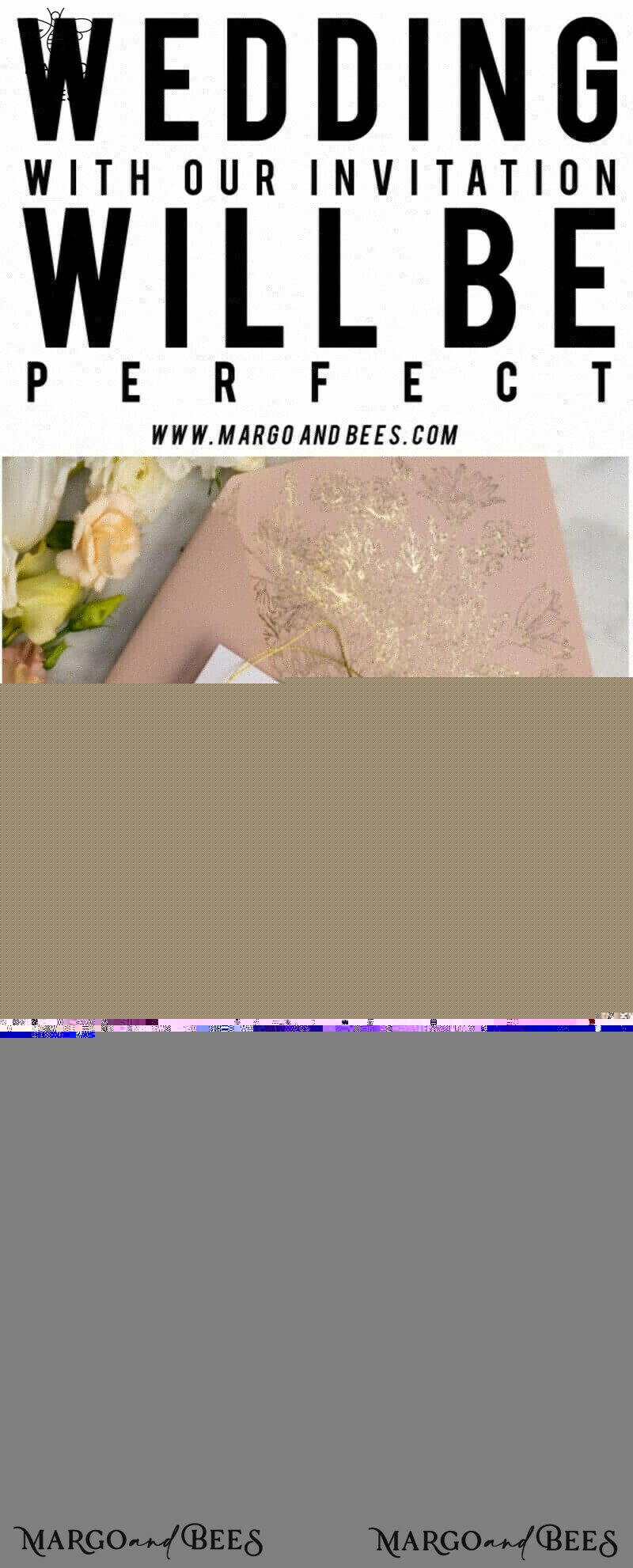 Luxury Arabic Golden Wedding Invitations, Glamour Gold Foil Wedding Invites, Romantic Blush Pink Wedding Cards, Bespoke Indian Wedding Stationery-44