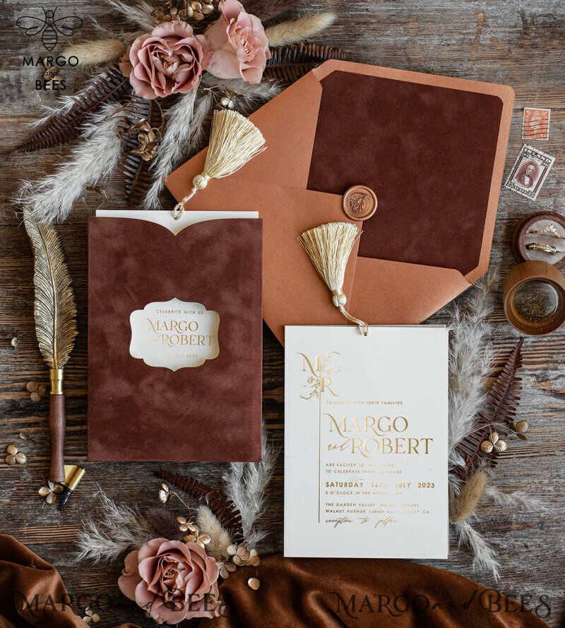 Bespoke wedding invitation, Elegant Wedding Invitations • Gold Wedding Invitation Suite • Luxury wedding Cards-2