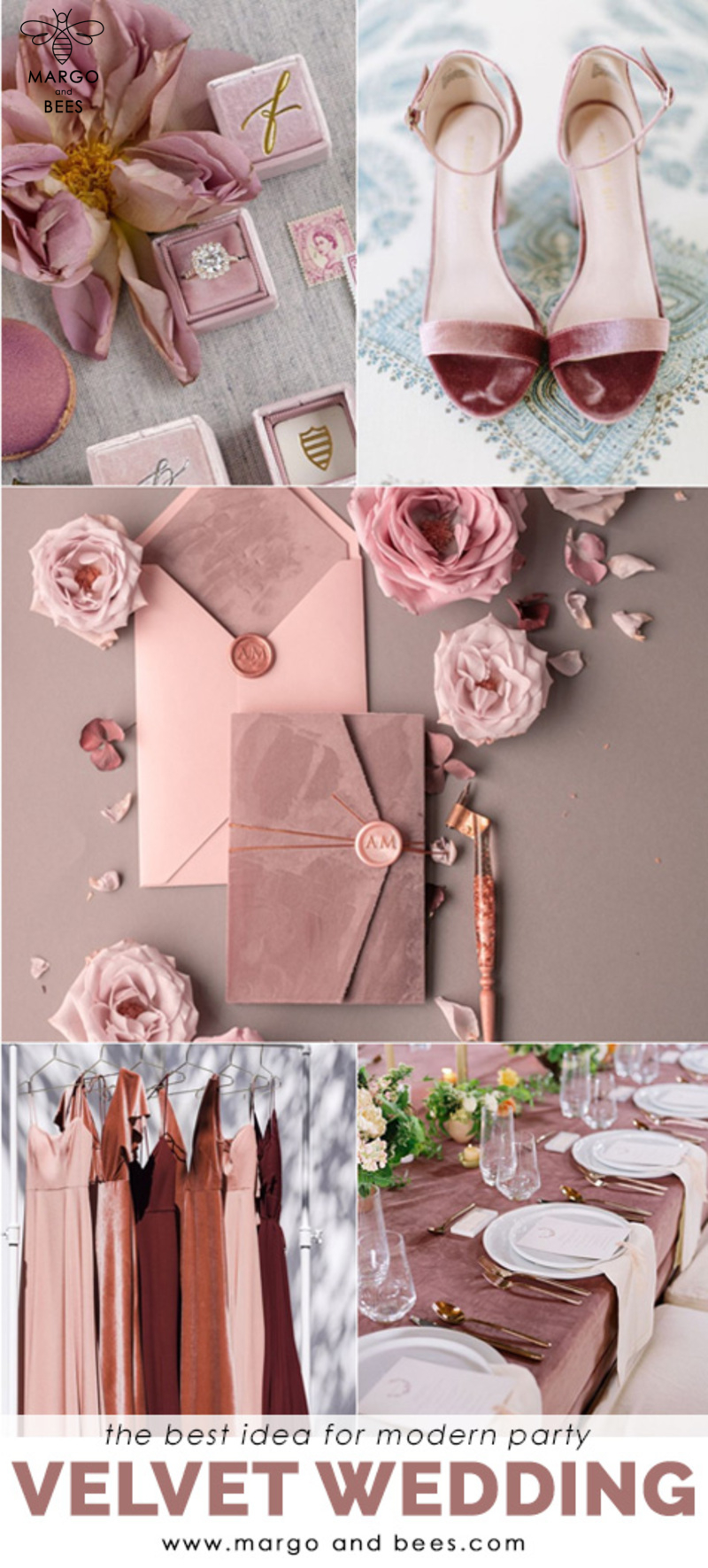 Luxury Wedding Velvet  Invitation Suite, Glamour Rose  Gold Wedding Invite, Blush Velvet wedding Cards -6