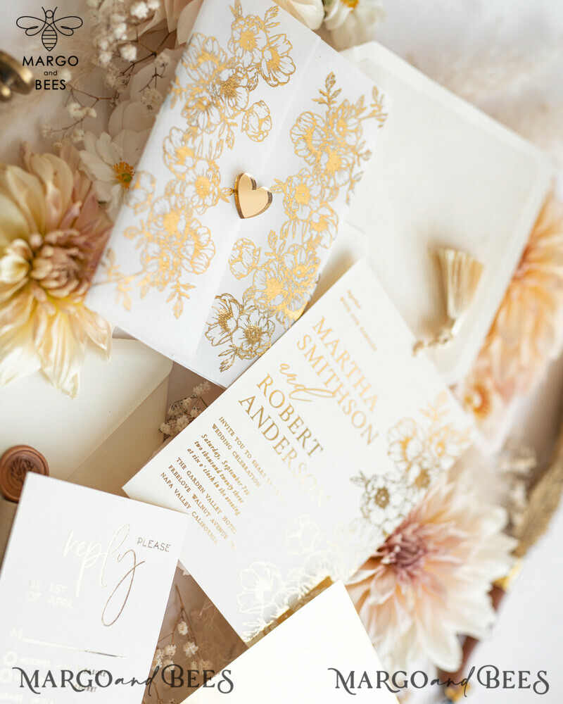 Vllum Wedding Invitation Suite: Boho Glam with Golden Shine - Elegant Gold Wedding Cards-0