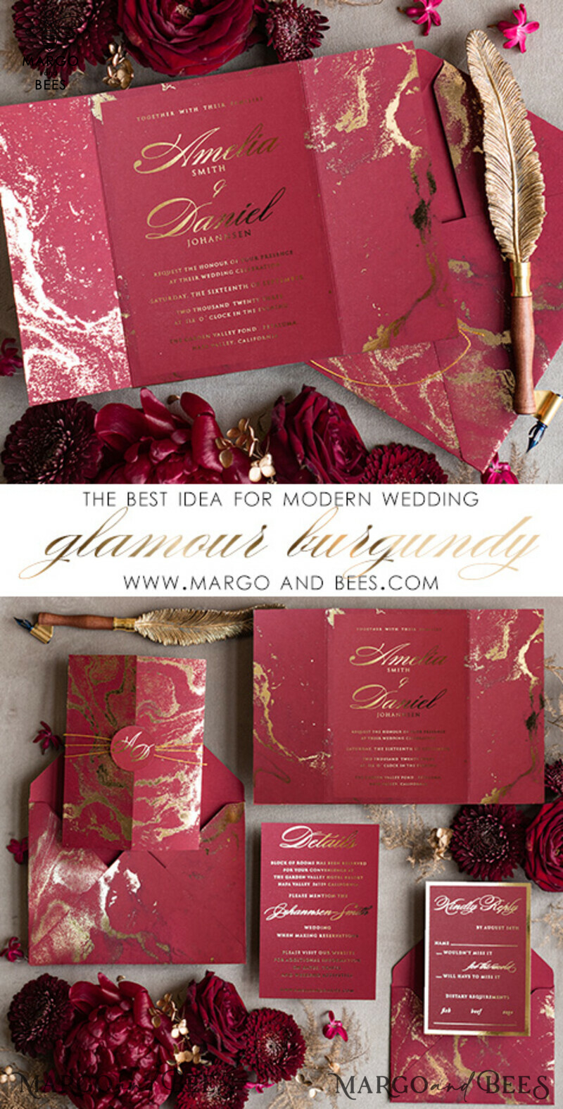 Golden Burgundy Marble Wedding Invitations: Add an Element of Luxury to Your Special Day
Luxury Gold Foil Wedding Invitation Set: Elevate Your Wedding with Opulence and Elegance
Marble Glamour Wedding Invitation Suite: Make a Statement with Stunning Marble Accents
Elegant Wedding Cards Marble: Exude Sophistication and Style on Your Big Day
Indian Wedding Cards: Infuse Traditional Elegance with a Touch of Marble Glamour-3