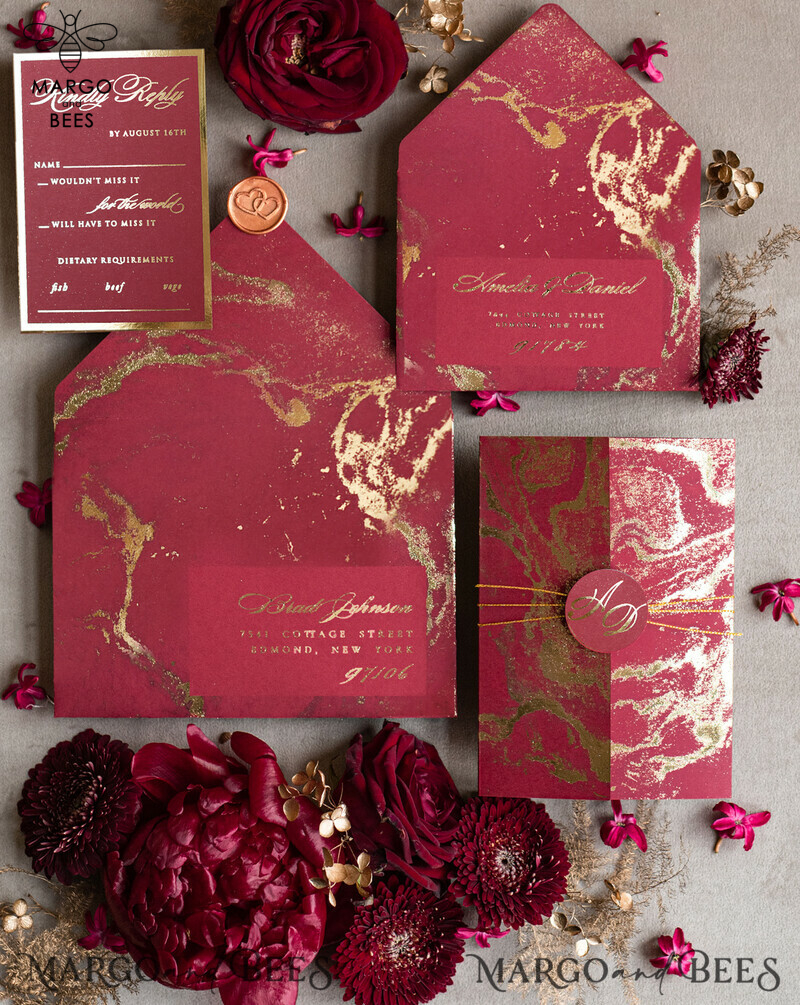 Golden Burgundy Marble Wedding Invitations: Add an Element of Luxury to Your Special Day
Luxury Gold Foil Wedding Invitation Set: Elevate Your Wedding with Opulence and Elegance
Marble Glamour Wedding Invitation Suite: Make a Statement with Stunning Marble Accents
Elegant Wedding Cards Marble: Exude Sophistication and Style on Your Big Day
Indian Wedding Cards: Infuse Traditional Elegance with a Touch of Marble Glamour-2