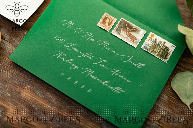 Elegant Eucalyptus Wedding Invitations: Glamour meets Greenery in a Minimalistic Invitation Suite with a touch of Gold-6