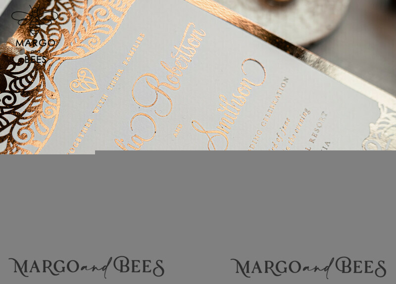 Elegant wedding invitation Suite, Luxury Arabic Gold Wedding Cards, Pocket Wedding Invites with Gold Tassel-3
