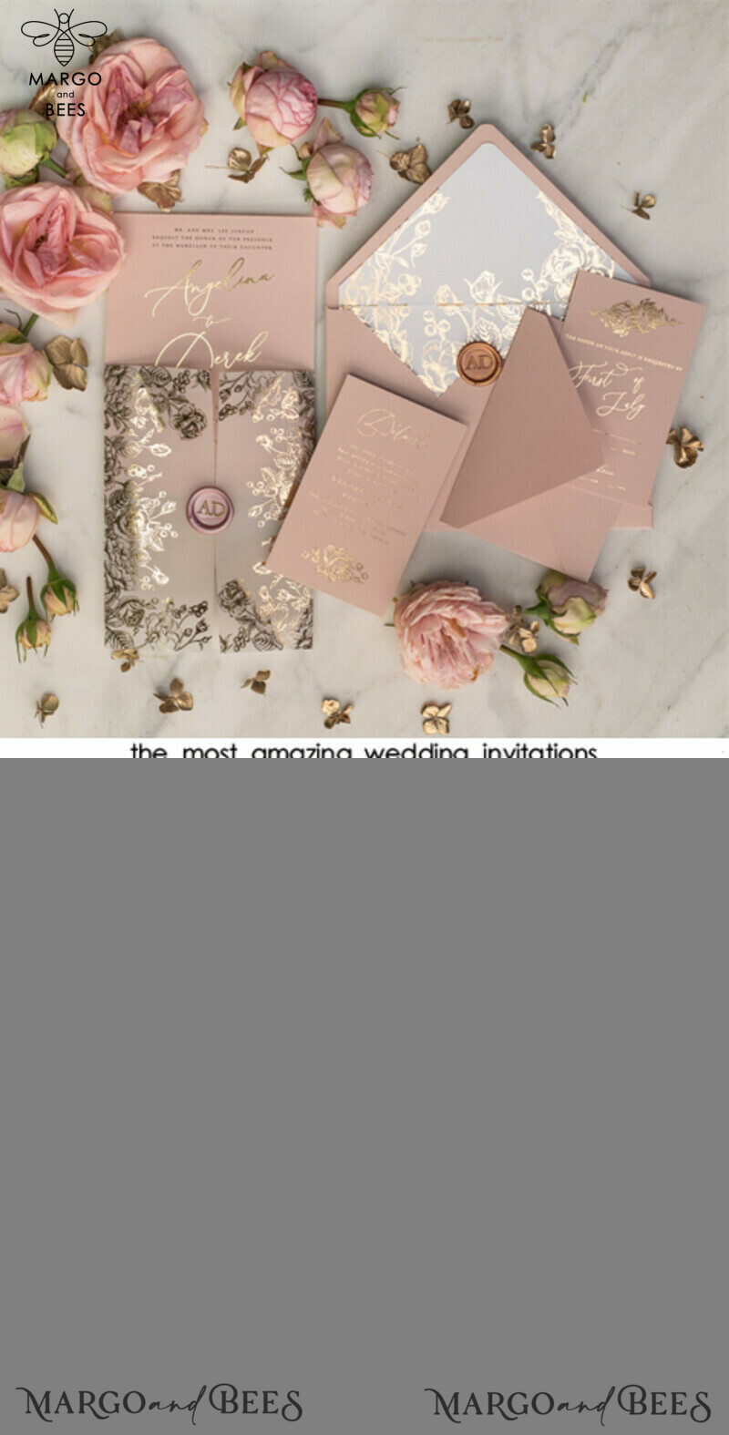 Luxury Arabic Gold Foil Wedding Invitations, Glamour Golden Shine Wedding Invites, Romantic Blush Pink Wedding Cards, Elegant Indian Wedding Invitation Suite-24