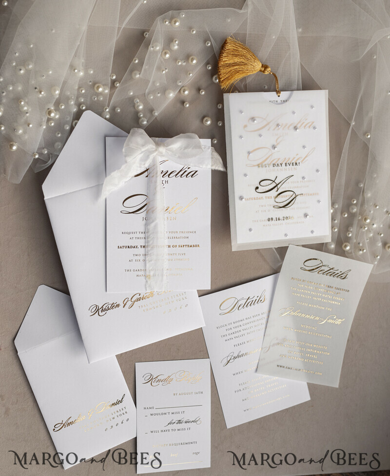 wedding beaded pearls invitations. New hot trend of 2024 year is beaded invitations.-10