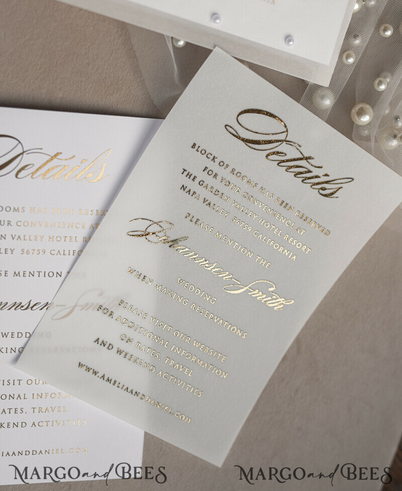 wedding beaded pearls invitations. New hot trend of 2024 year is beaded invitations.-12