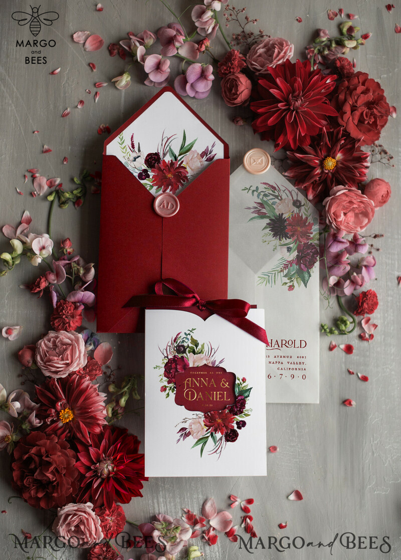 Elegant and Romantic Red Wedding Invites with Bow and Glamour Floral Details

Exquisite Indian Luxury Gold Foil Wedding Cards for a Touch of Opulence

Celebrate in Style with Bespoke Burgundy Pocket Wedding Invitation Suite-2