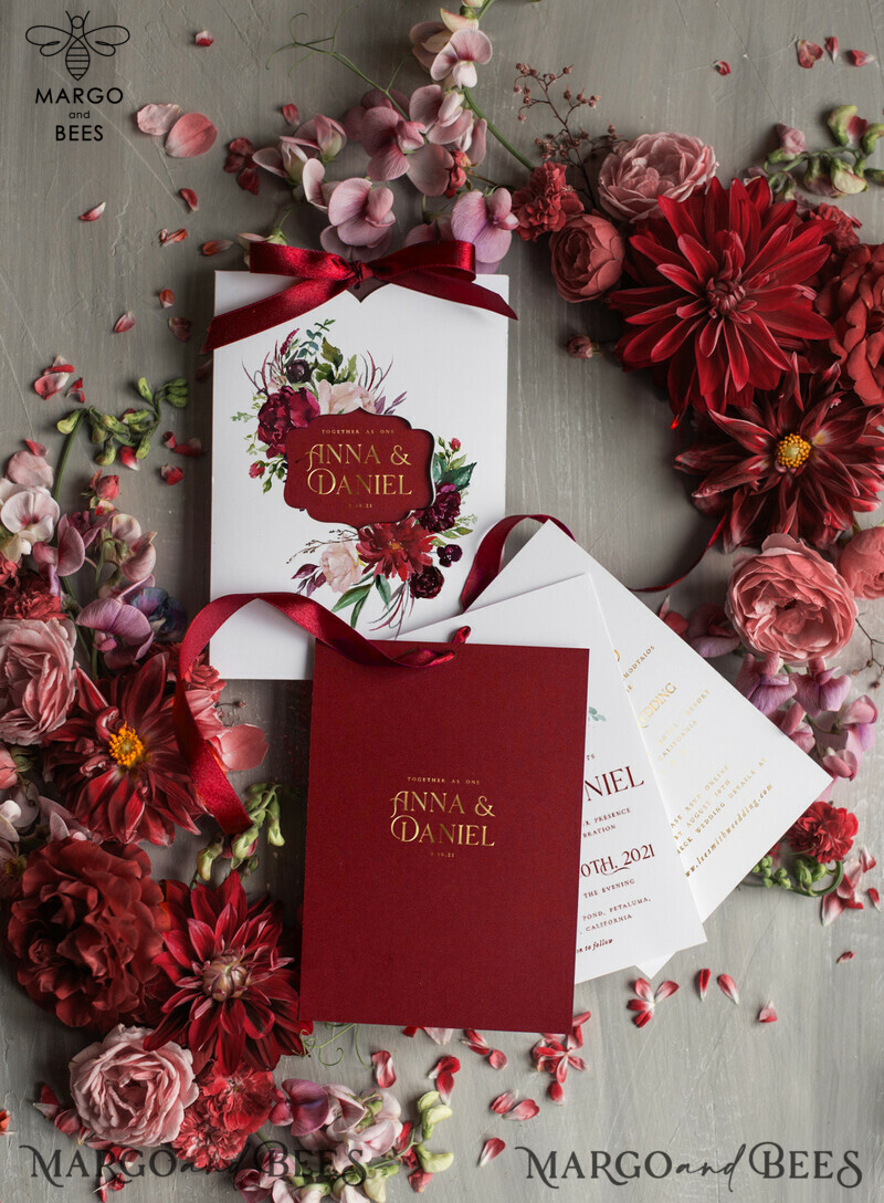 Elegant and Romantic Red Wedding Invites with Bow and Glamour Floral Details

Exquisite Indian Luxury Gold Foil Wedding Cards for a Touch of Opulence

Celebrate in Style with Bespoke Burgundy Pocket Wedding Invitation Suite-0