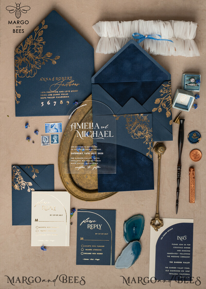 Navy Gold Arch Wedding Invitations: Add a Touch of Elegance to Your Big Day with Our Stunning Designs!

Introducing Plexi Pocket Velvet Wedding Invitations: Luxurious and Stylish, Perfect for Your Special Day!

Dark Blue Gold Wedding Invitation Suite: Create a Timeless and Regal Atmosphere for Your Wedding with Our Exquisite Designs!

Elegant Wedding Cards: Make a Lasting Impression with Our Sophisticated Invitations, Truly Reflecting the Beauty of Your Love Story.-10