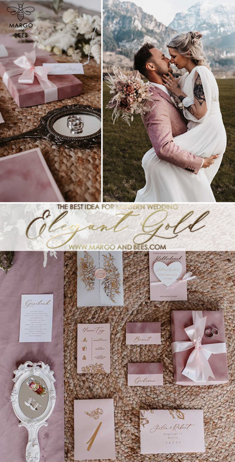 Luxury Wedding Velvet Box Invitation Suite, Glamour Gold Wedding Invite, Indian Bush Velvet Cards-8