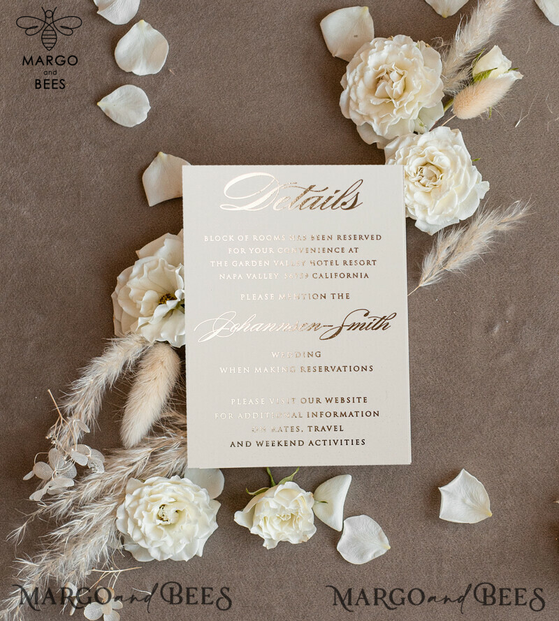 Golden Marble Wedding Invitations: A Luxurious Gold Foil Invitation Suite for an Elegant and Glamorous Wedding-5