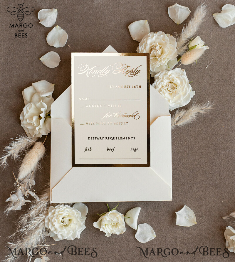 Golden Marble Wedding Invitations: A Luxurious Gold Foil Invitation Suite for an Elegant and Glamorous Wedding-6