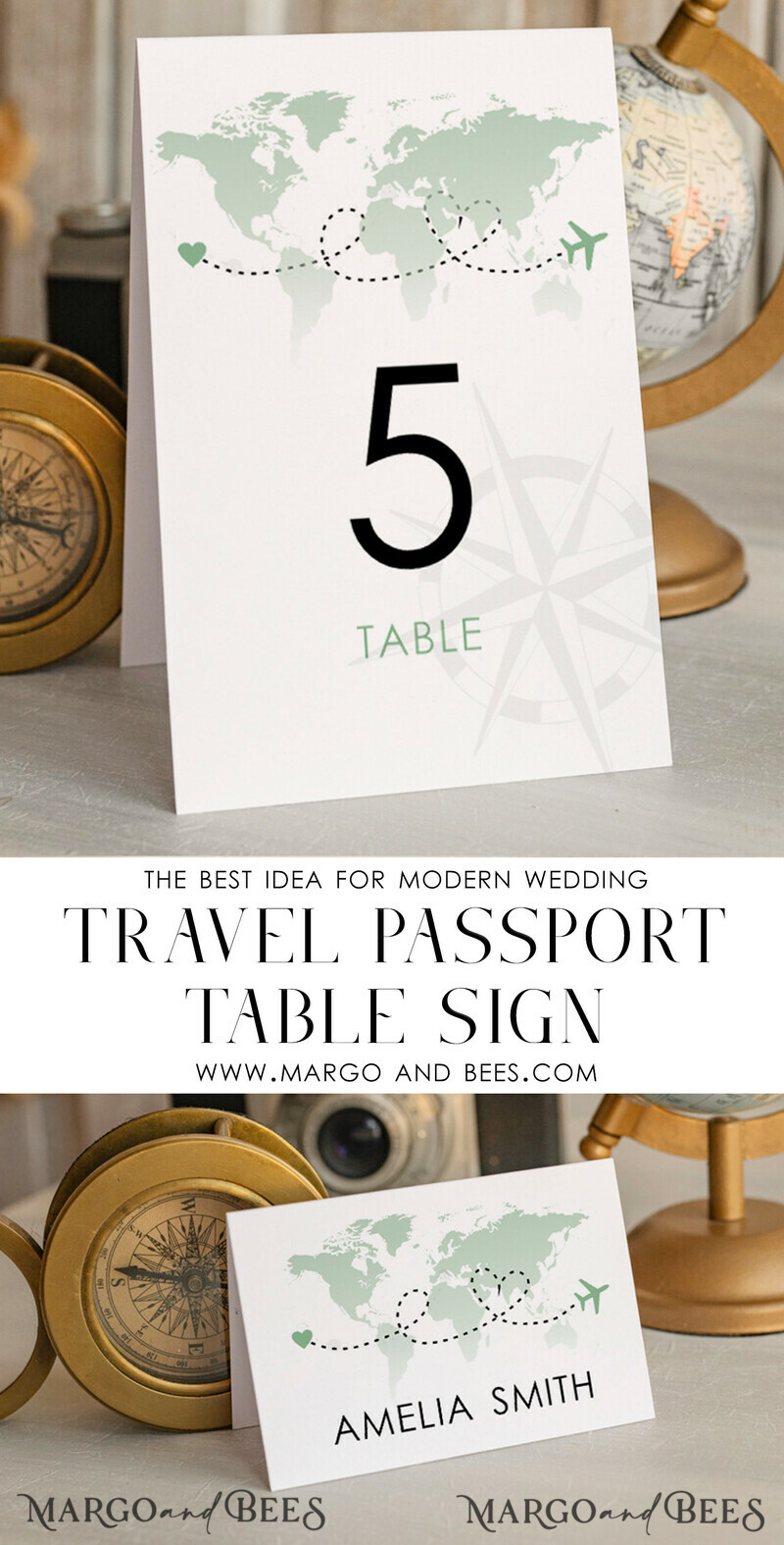 Travel Passport Wedding Table Number – Luxury Tent Card, ivory wedding stationery, tent table numbers-2