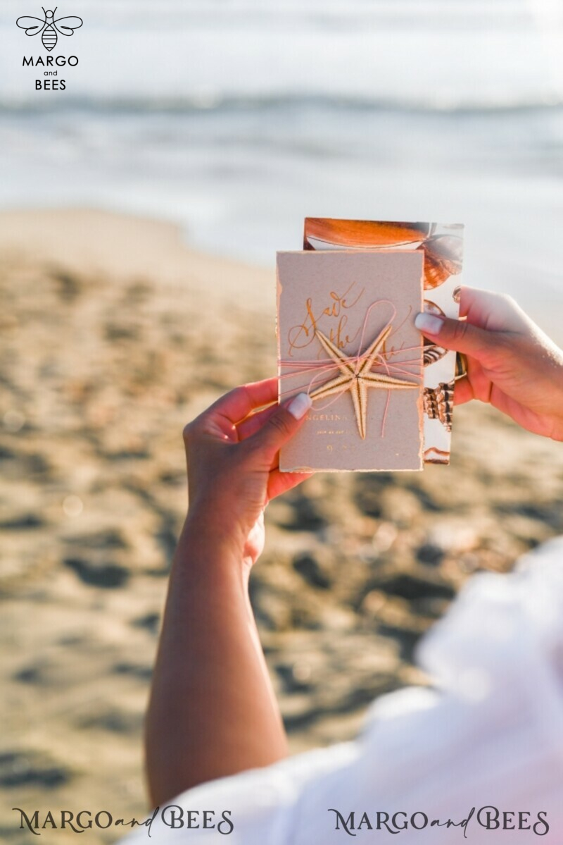 Personalised Beach Save the Date Magnets and Card: Travel Rustic Wedding Save The Dates with Wedding Destination Save the Date Cards-1