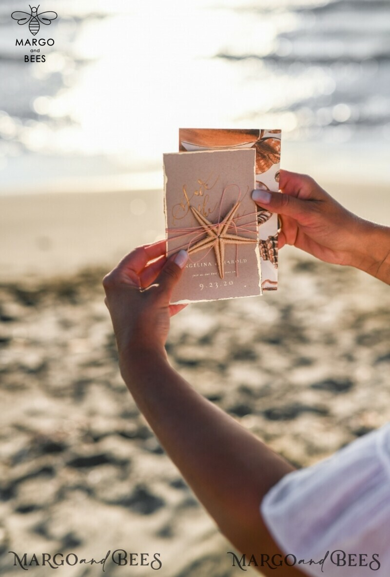 Personalised Beach Save the Date Magnets and Card: Travel Rustic Wedding Save The Dates with Wedding Destination Save the Date Cards-3