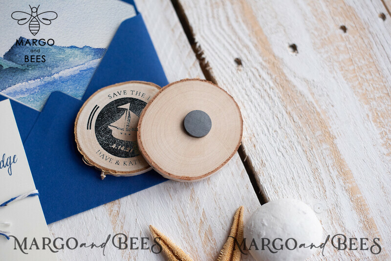 Personalised Beach Save the Date Magnets and Card: The Perfect Travel Wedding Destination Save the Date Cards-2