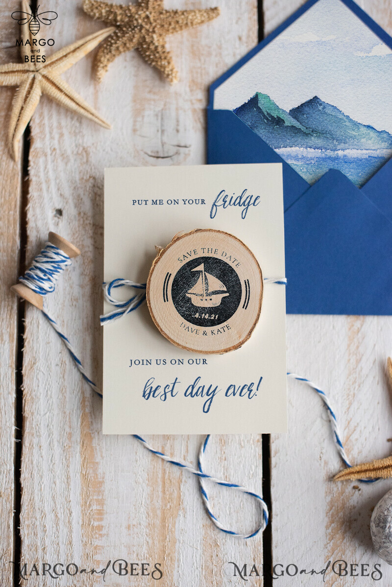 Personalised Beach Save the Date Magnets and Card: The Perfect Travel Wedding Destination Save the Date Cards-0