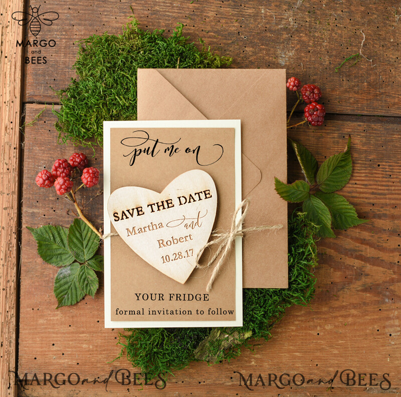 Adorable Heart Magnets: The Perfect Addition to Your Beautiful Save the Date Card-1