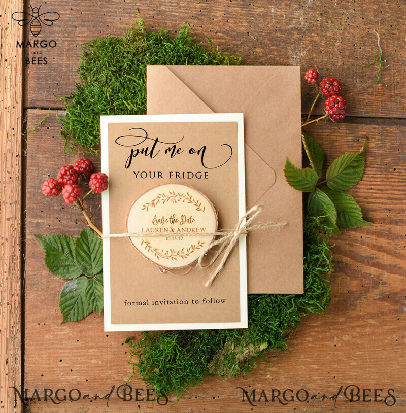 Affordable Save the Date: Get Your Personalised Rustic Wooden Heart-0
