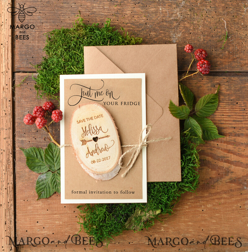 Rustic Magnet Save the Date Cards: The Perfect Way to Announce Your Special Day-1