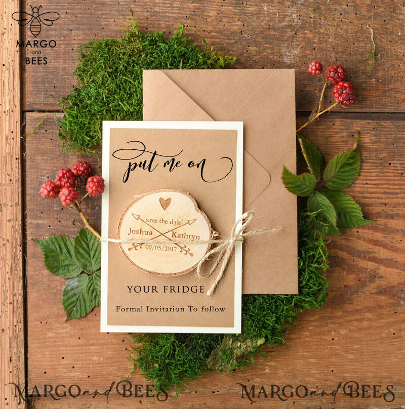 Personalised Save the Date Personalised  Wooden Heart   -0