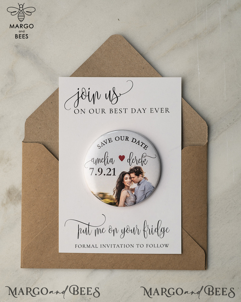 Handmade Save the Dates Card with Your Photo Fridge magnet-1