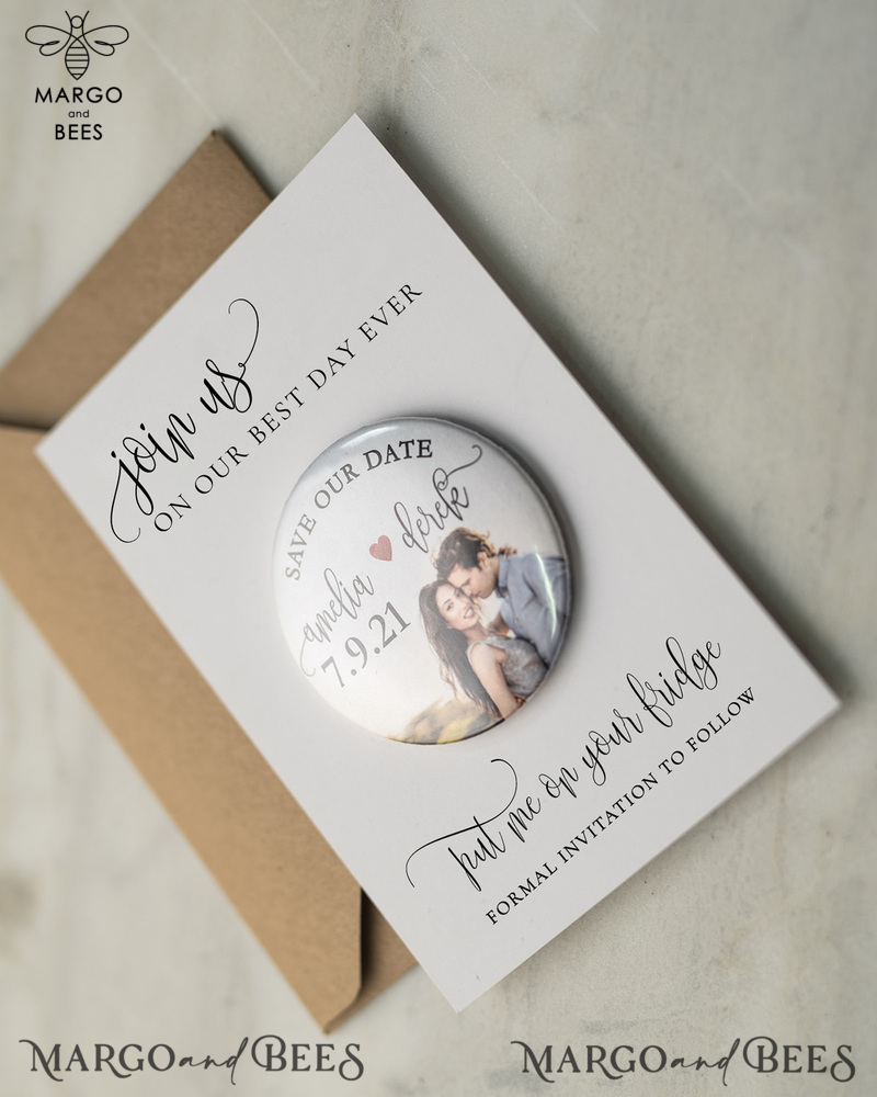 Handmade Save the Dates Card with Your Photo Fridge magnet-5