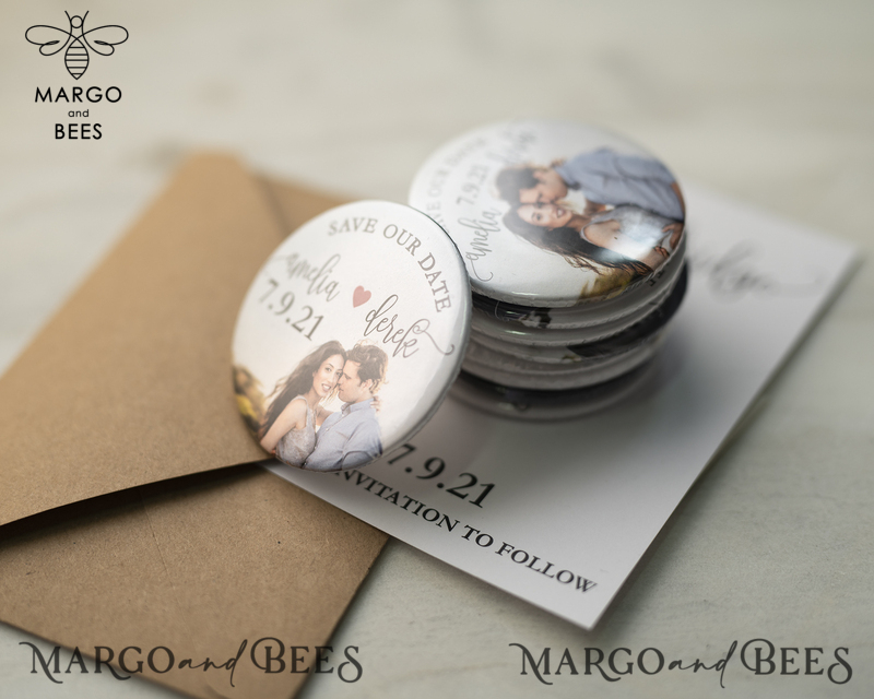 Handmade Save the Dates Card with Your Photo Fridge magnet-2