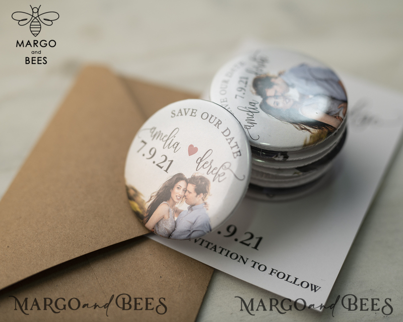 Handmade Save the Dates Card with Your Photo Fridge magnet-3