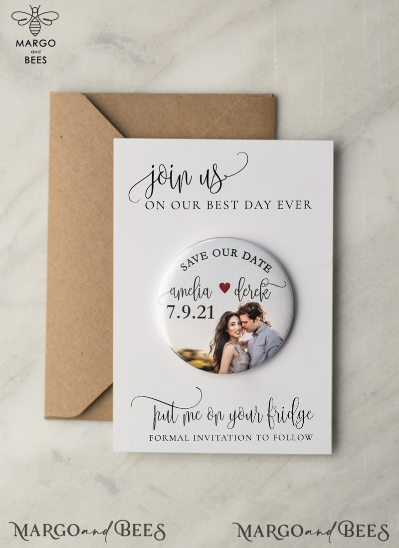 Handmade Save the Dates Card with Your Photo Fridge magnet-0