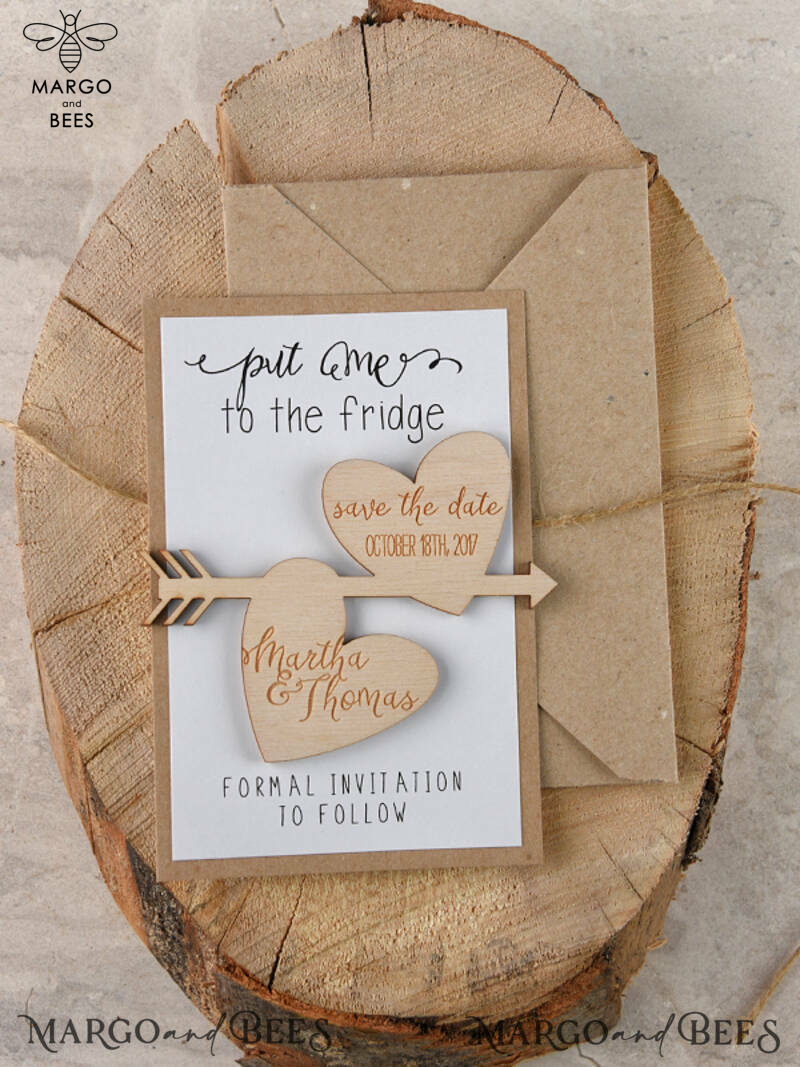 Personalised Wedding Save the dates fridge magnets   -0