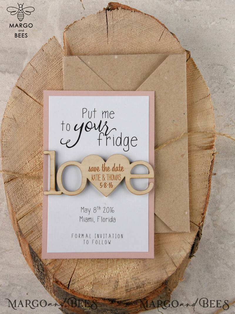 Wedding Save the Date online rustic magnet   -1