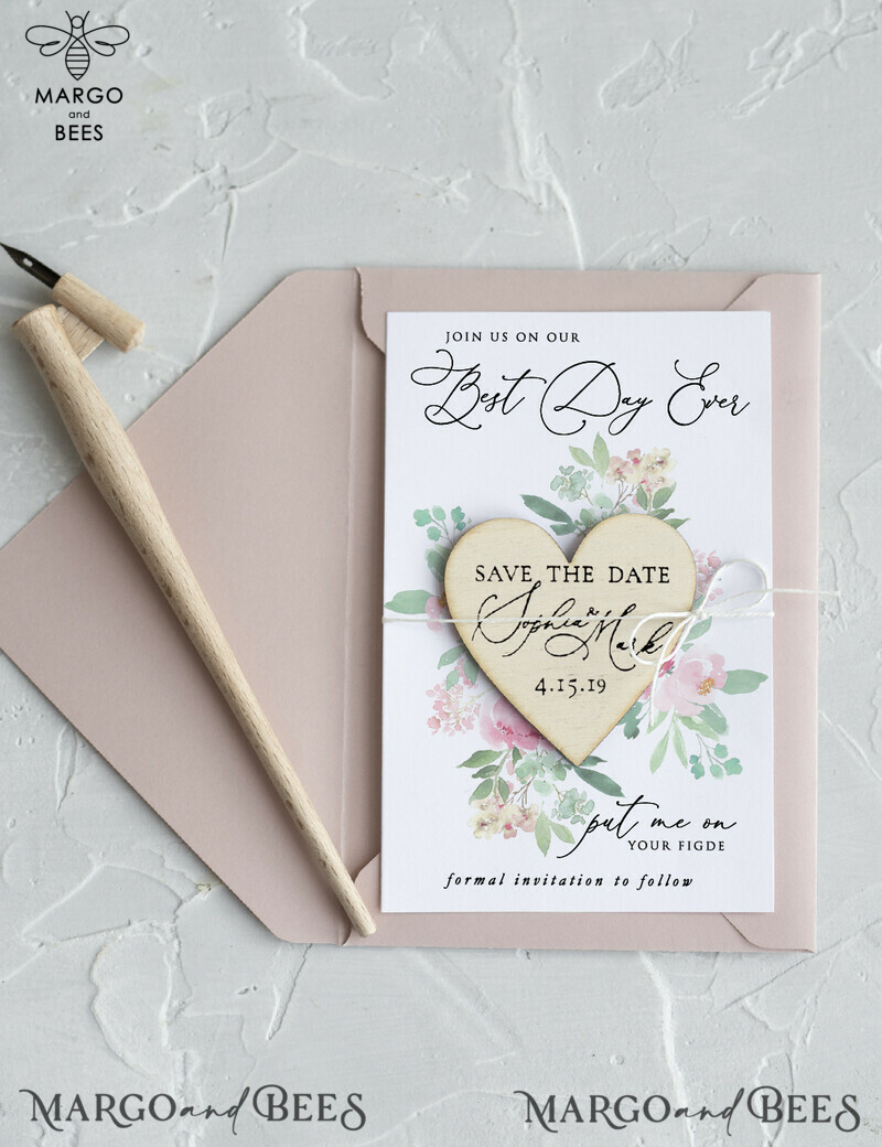 Wedding Save The Date Card and Heart Magnet: A Perfect Reminder on Your Fridge

Blush Pink Save Our Date Wood Magnets: A Chic and Romantic Way to Save the Date-4