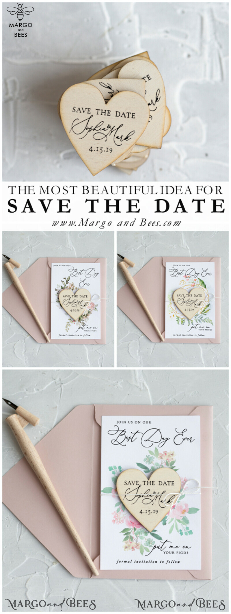 Wedding Save The Date Card and Heart Magnet: A Perfect Reminder on Your Fridge

Blush Pink Save Our Date Wood Magnets: A Chic and Romantic Way to Save the Date-6