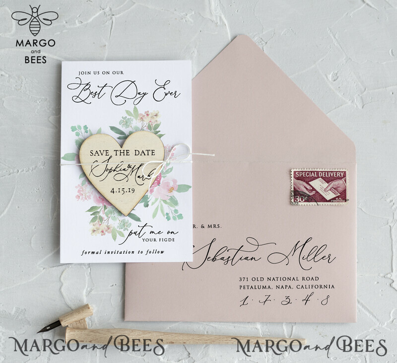Wedding Save The Date Card and Heart Magnet: A Perfect Reminder on Your Fridge

Blush Pink Save Our Date Wood Magnets: A Chic and Romantic Way to Save the Date-0