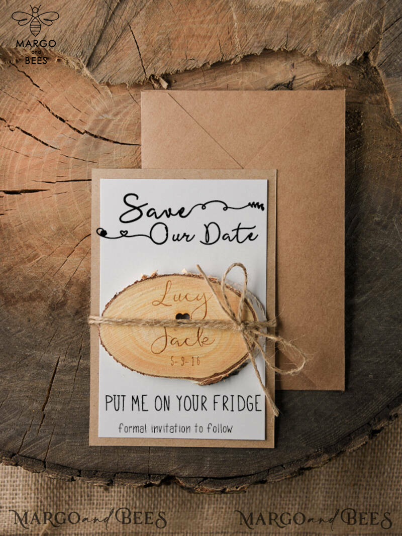 Wedding Save the Date card Heart magnet   -0