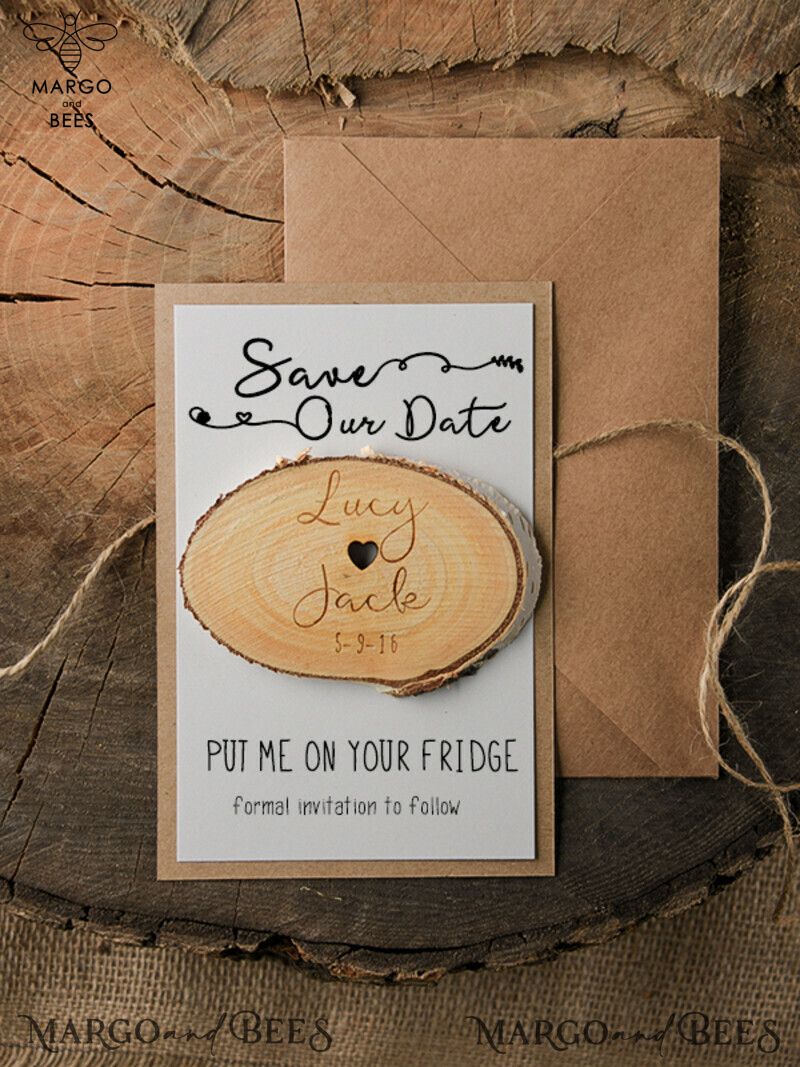 Elegant and Personalized: Bespoke Wedding Save the Date Fridge Magnet-1