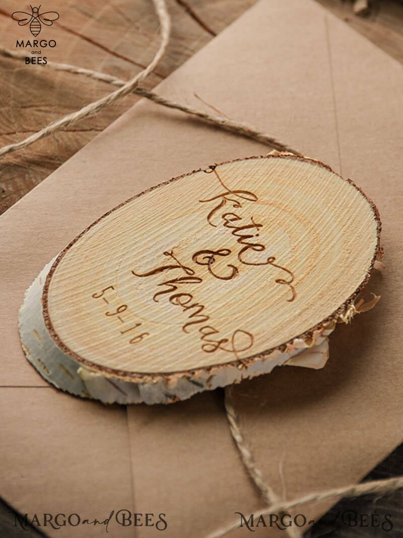 Personalised Save the Date Wood Fridge magnets   -2