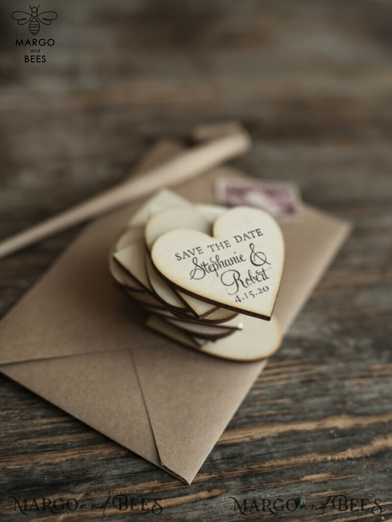 Save the Date Handmade Cards: Heart Magnet Fridge Magnet Combo for Weddings!-2
