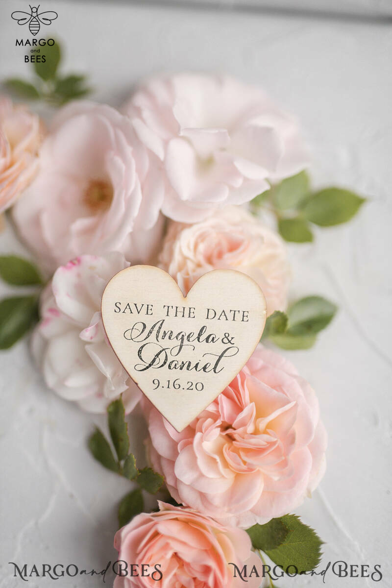 Personalised Wedding Save the dates Personalised  Wooden Heart   Stylish-11