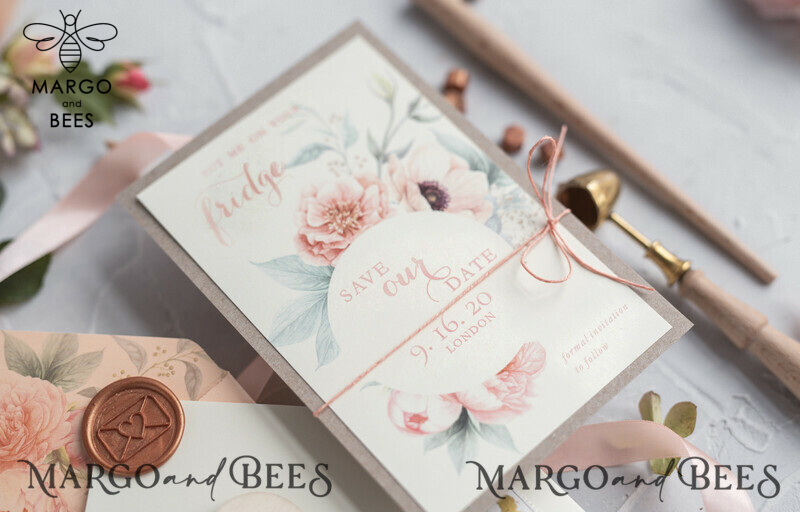 Customized Rustic Wedding Save the Date Magnets with Personalized Design-1