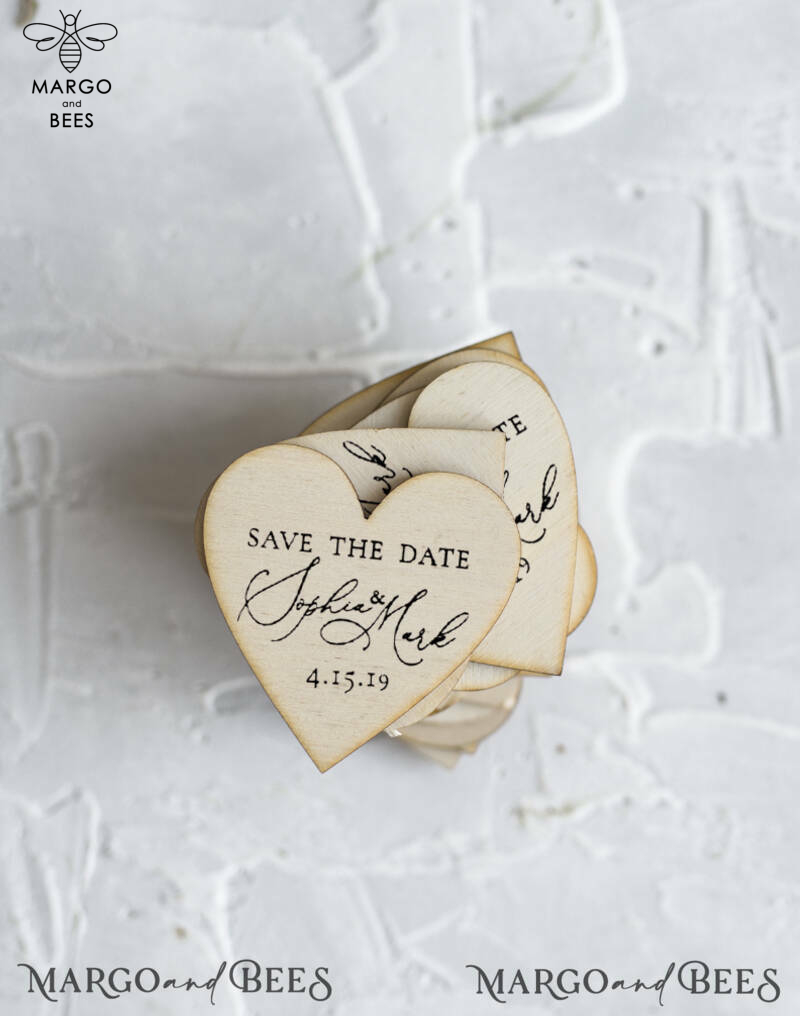 Personalised Save the Date magnet   Wedding Save The Date Card and Heart Magnet, Blush Pink Save Our Date Wood Magnets-2