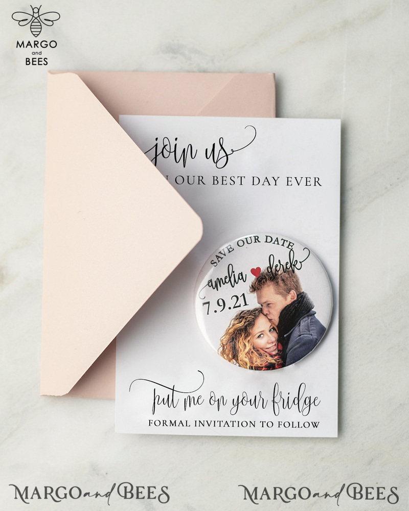 Save the Dates Card with Fridge Magnet with Your Photo-1